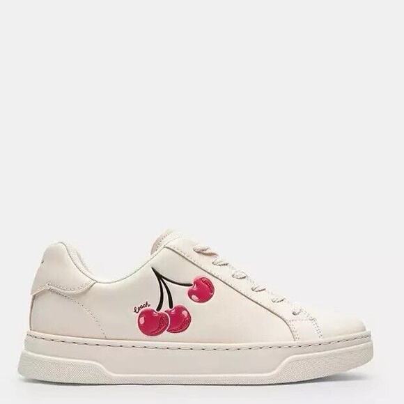 NEW Limited Coach Sneakers High Line Sneaker With Cherry Print Size 8 CZ361 - Picture 5 of 9